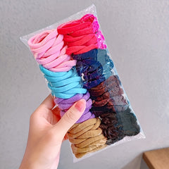 100pcs Soft Hair Rope Elastic Ponytail Holder Hair Accessory