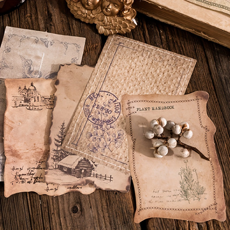 30pcs Vintage Stickers Art Supplies DIY Scrapbooking Collage Material