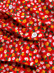 Boho Blouse Plus Size Women's Ditsy Floral Print Long Sleeve Shirt
