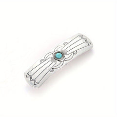 Turquoise Hair Clip Silvery Barrette Western Style Hair Accessories