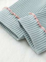 Baby Ribbed Knit Cotton Leggings, Fall Winter Pants