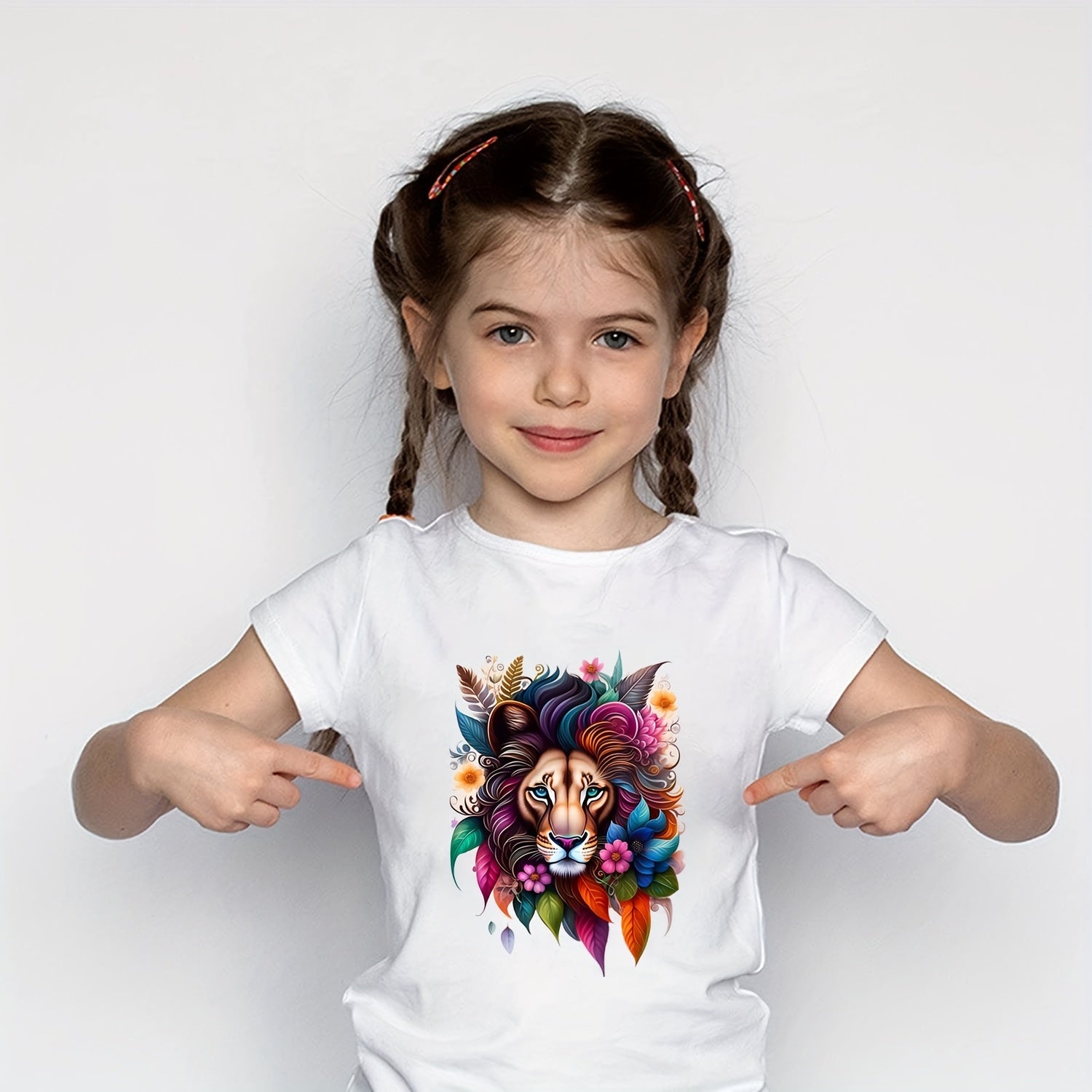 Colorful Lion DIY Patches Iron On Sublimation Stickers Heat Press Decals Sublima