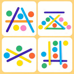 Wooden Rainbow Stick Thinking Puzzle Toy Matching Game Montessori 