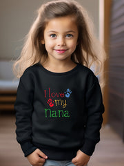 Girls Paws Pattern Long Sleeve Sweatshirt