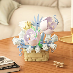 Building Blocks Flower Basket Eternal Bouquet Assembly Toys