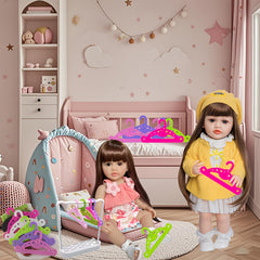 11pc Doll Clothes Hanger Rack Set for 18 Inch Dolls