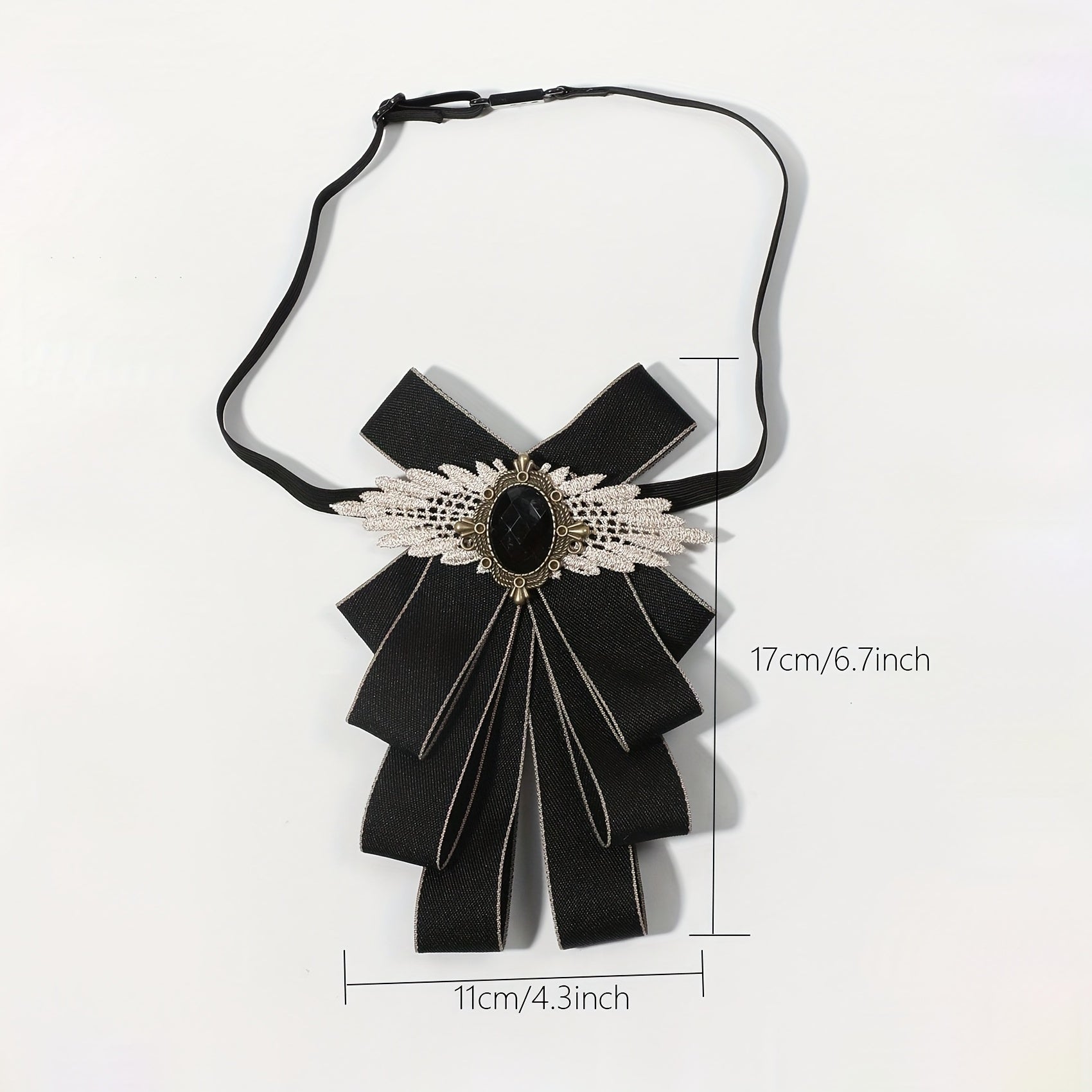 Unisex Gem Wing Bow Tie for Banquet Style
