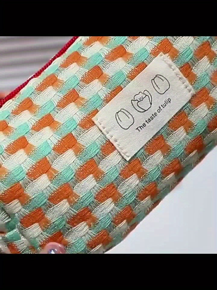Rainbow Braided Pencil Case Large Capacity Beauty Bag