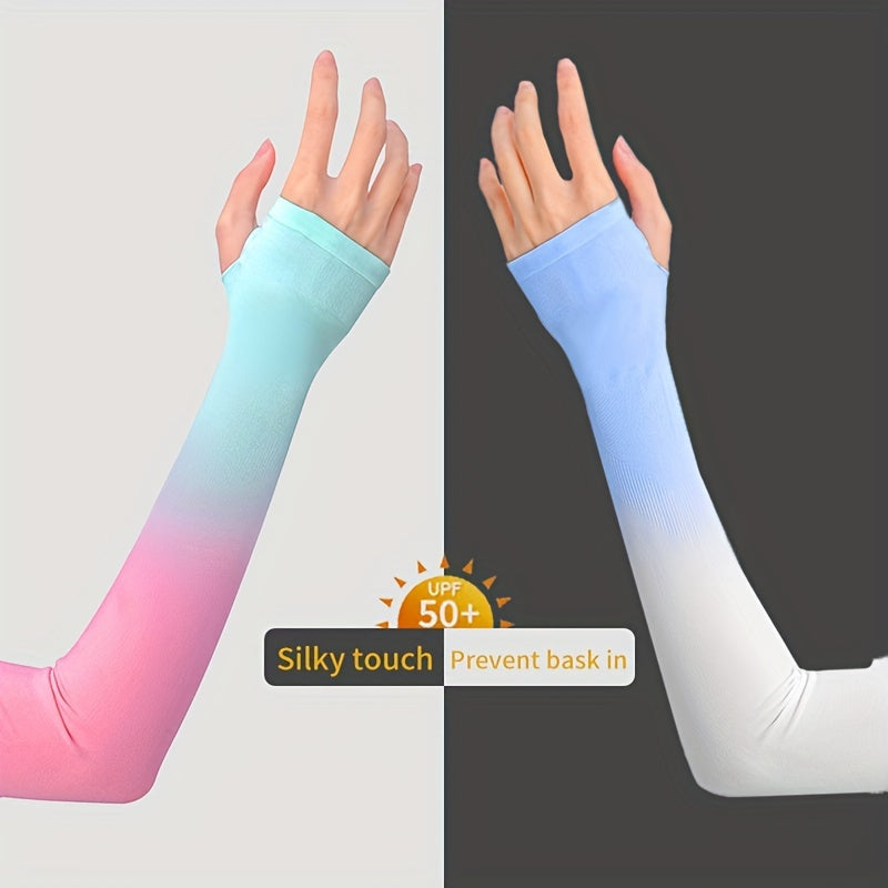 Gradient Ice Sleeve Sunscreen Arm Sleeves UV Protection Cycling Men Women