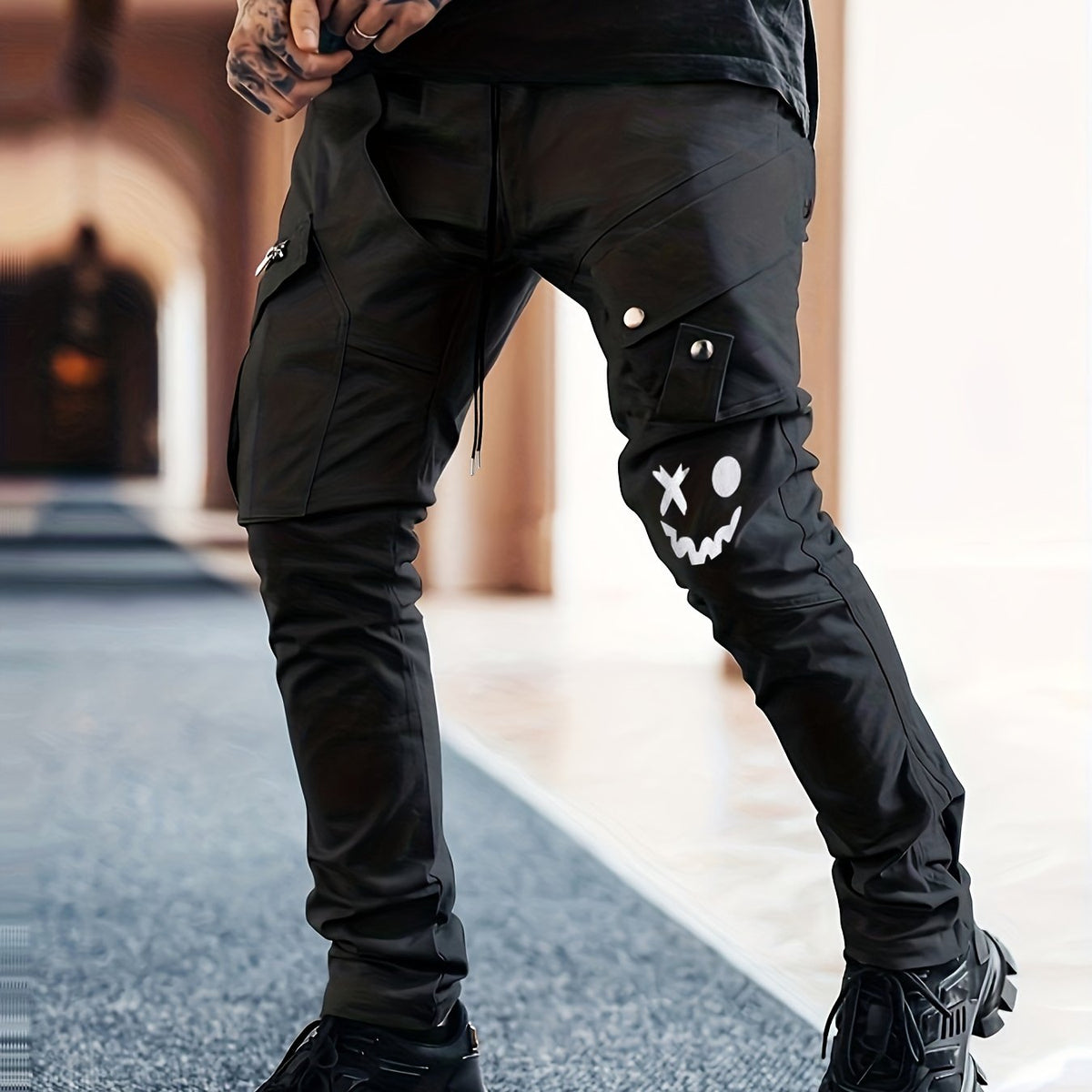 Men's Casual Cargo Pants with Large Pockets