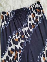  Contrast Leopard Print Stretch Leggings