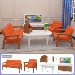 Doll Furniture Bathroom Bedroom Kitchen Living Room DIY Doll House Toys