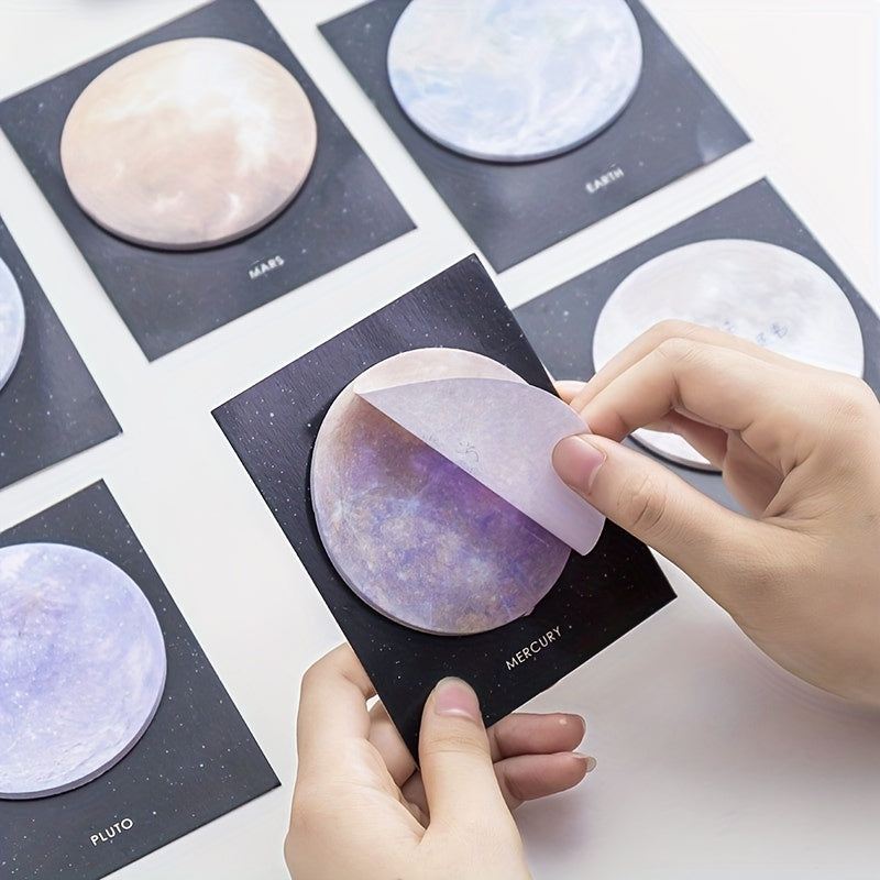30pcs Planet Series Sticky Notes Round Tear Small Office Note Stickers