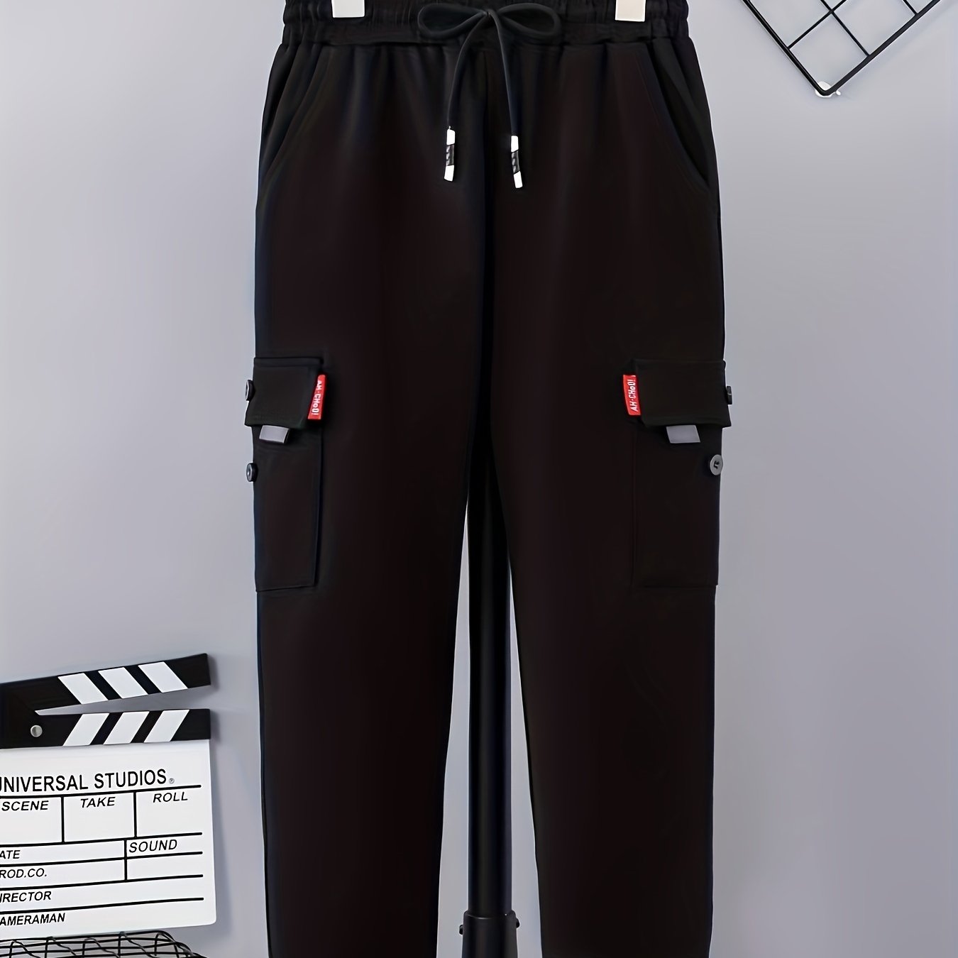 Boys Drawstring Sweatpants with Pockets, Cargo Style