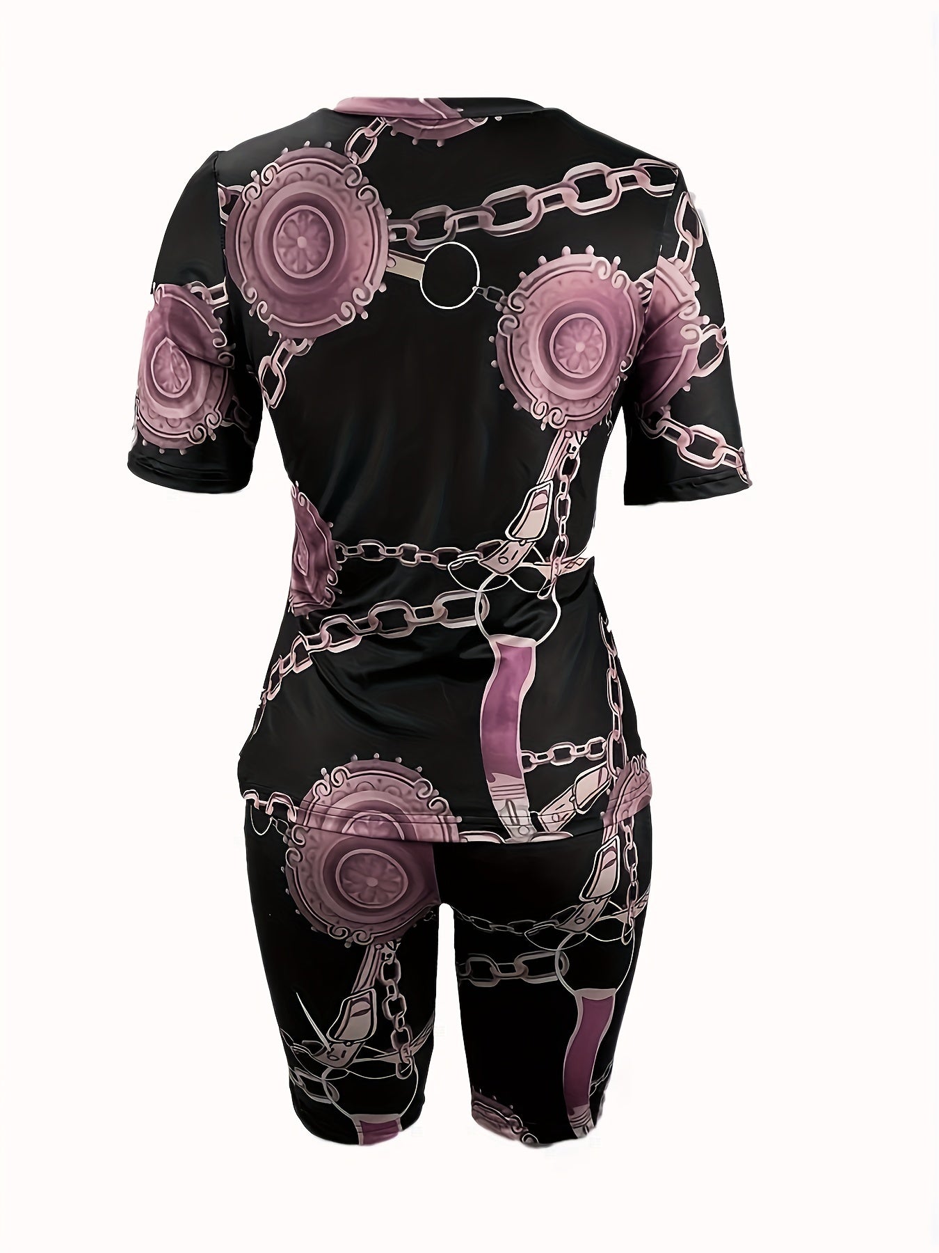 Hourglass Chain Print Casual Two piece Set