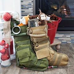 Christmas Stocking Bag Molle Pouch Zip Pocket Backpack Hanging Pouch