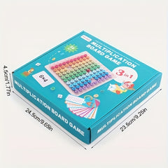 Wooden Multiplication Board Game Educational Math Toy 1-100 Colorful Grid