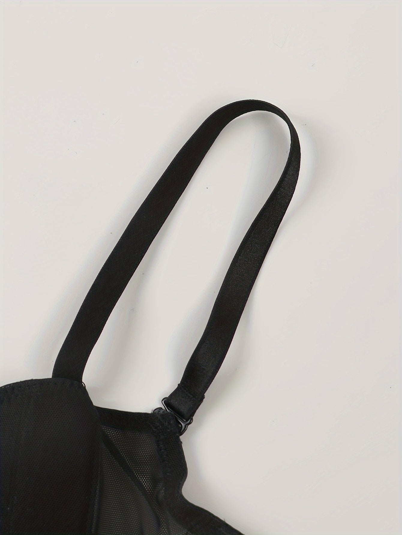 Contrast Mesh Push Up Bra Breathable Bow Tie Lingerie