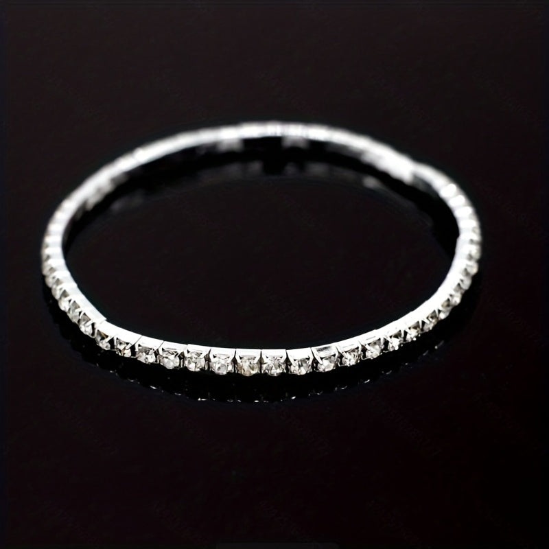 Men's Zircon Anklet Bracelet Dainty Faux Diamond Stretchy Anklet