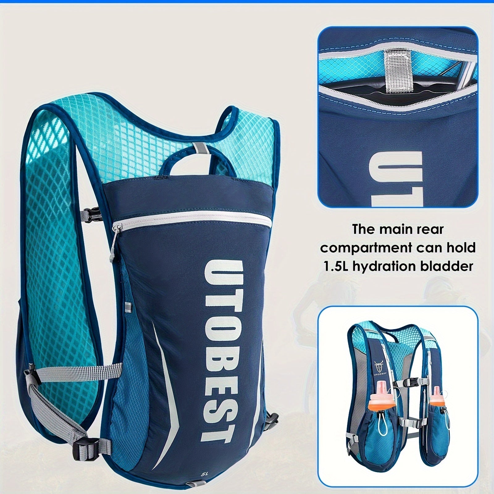 Foldable Water Bag Waistcoat Hydration Pack Lightweight Outdoor Backpack