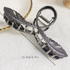 Alloy Feather Hair Claw Ponytail Holder for Women Girls
