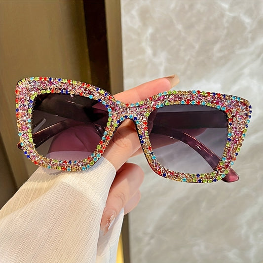 Y2K Cat Eye Sunglasses UV400 Rhinestone Party Favors Summer Beach Decor