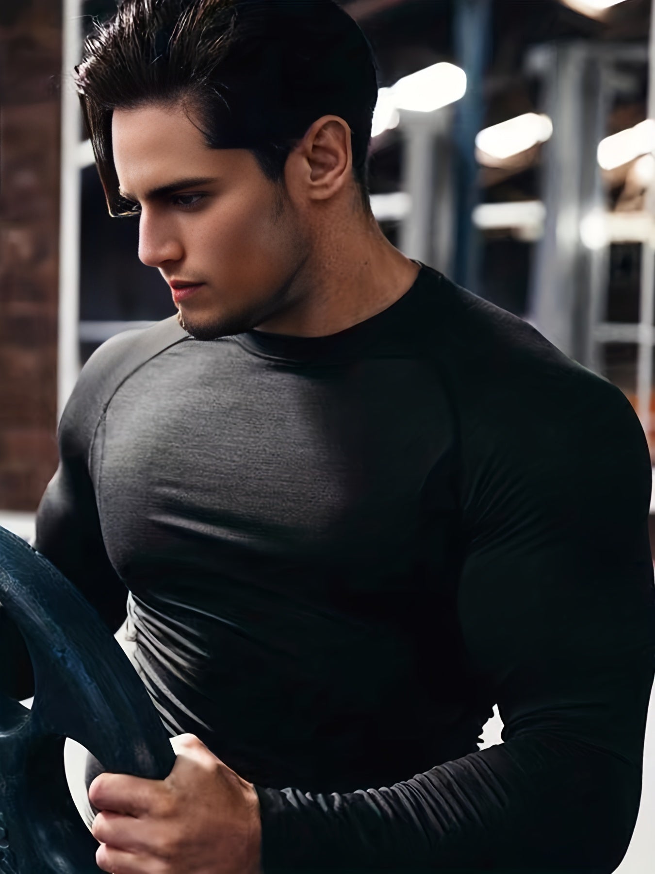 Men's Quick Drying Long Sleeve Sports T-Shirt for Running Gym Training