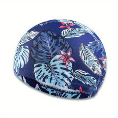 Breathable Swimming Cap Flowers Printed Long Hair Sport Pool Bathing Hat