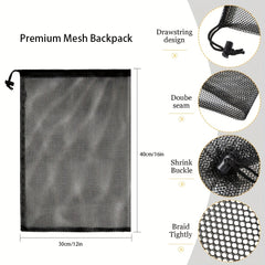 10pcs Mesh Laundry Bags Drawstring Large Storage Bag for Dorm Travel Camping
