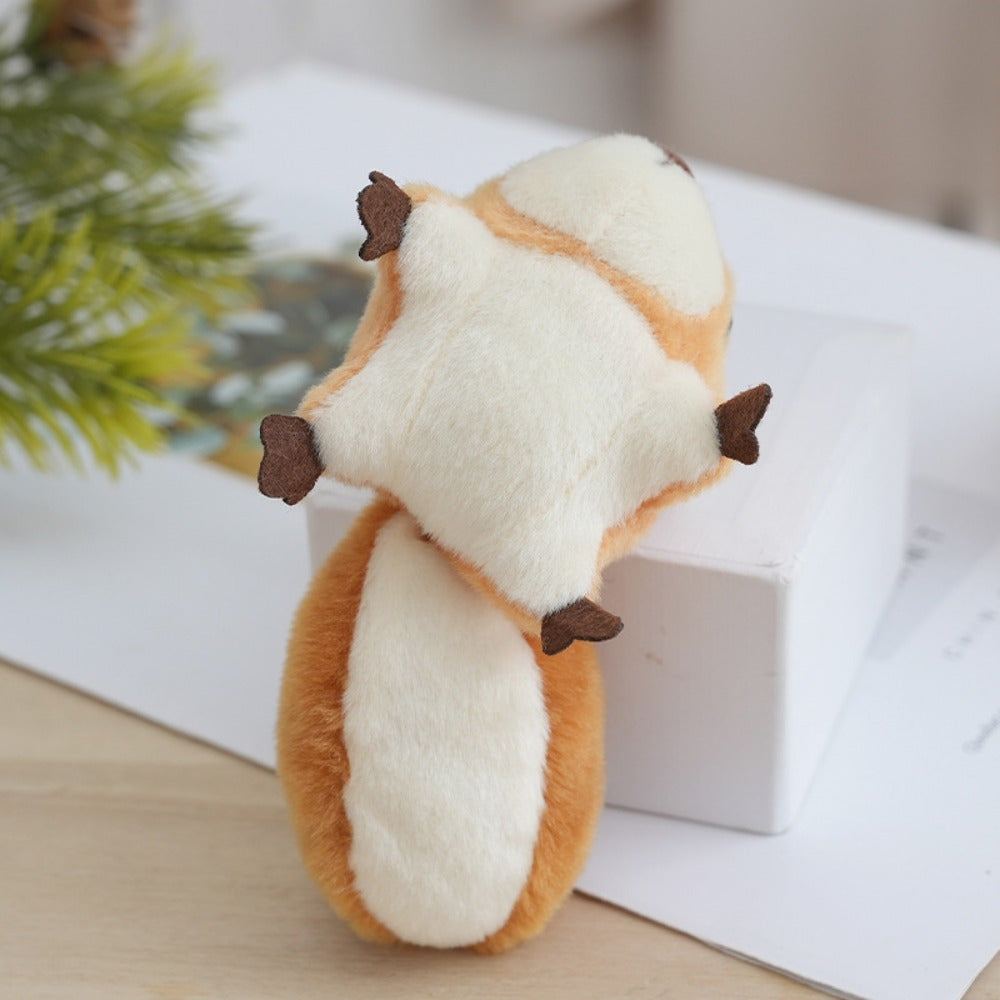 2pcs Squirrel Plush Toy Pendants Soft Fluffy Plush Dolls Mixed Colors