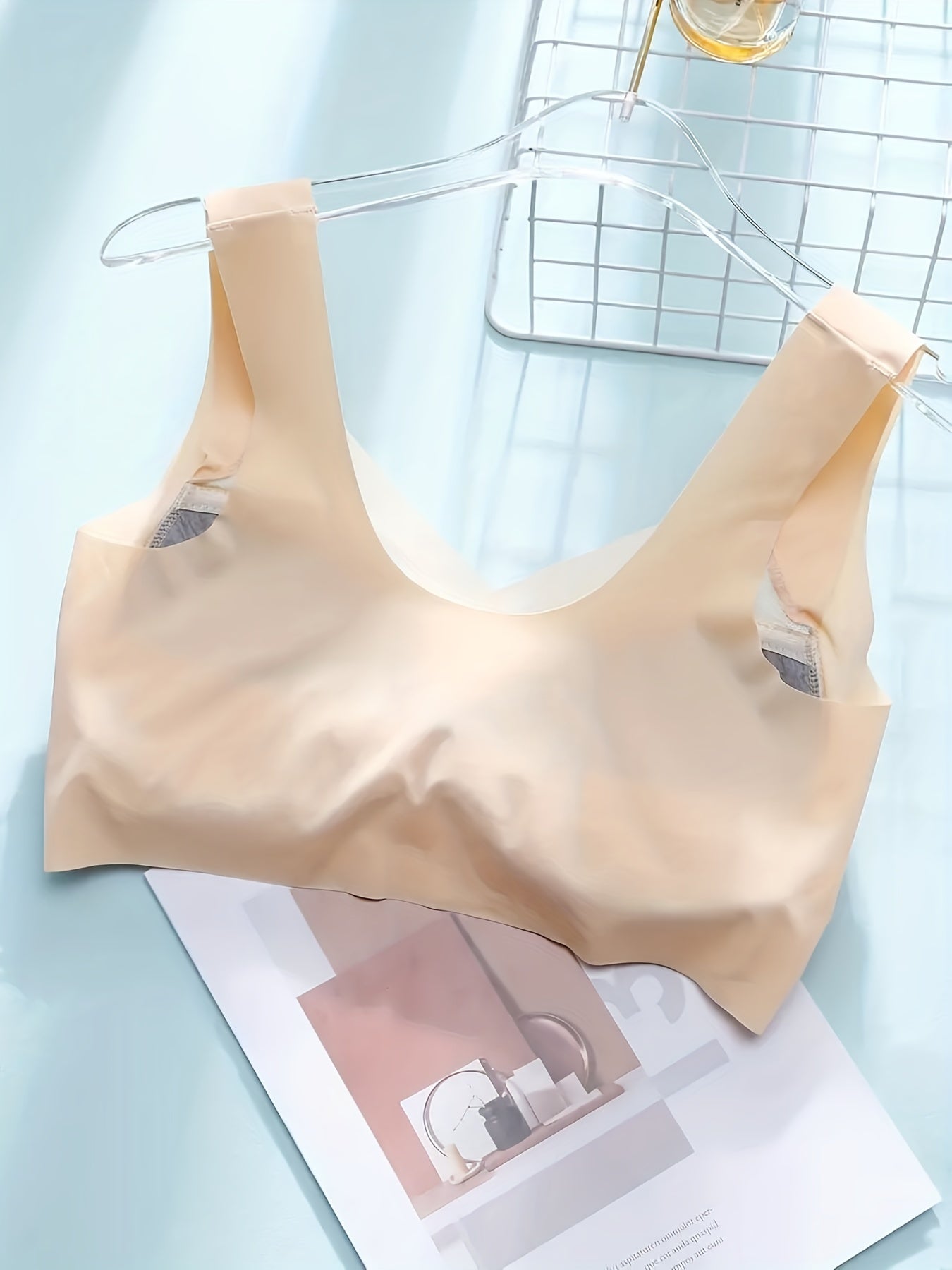 2pcs Wireless Push Up Bras, Breathable & Comfy, Mesh Contrast Design