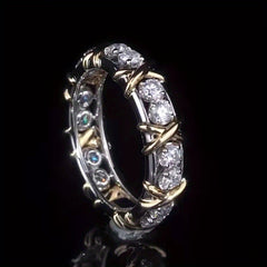 Golden Hip hop Ring Men's And Women's Zircon Punk Wedding Ring Jewelry