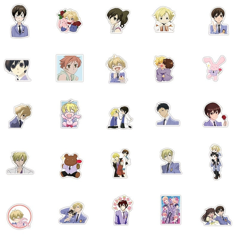 50pcs Anime Stickers Handsome Doodle Decals Waterproof Self Adhesive