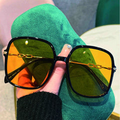 Oversized Square Sunglasses Mirror Lens UV400