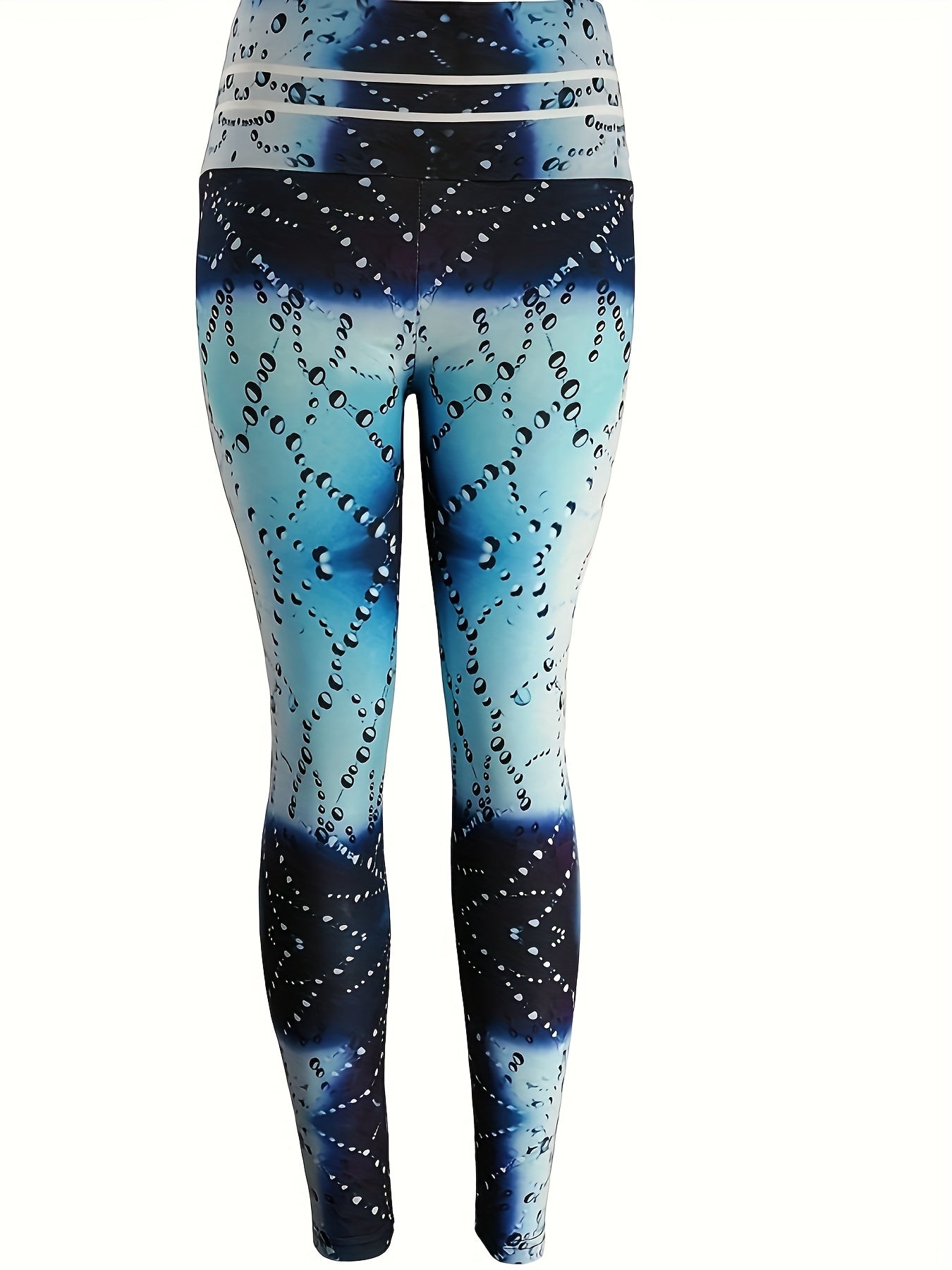  Tie Dye Dot Print Wideband Waist Leggings