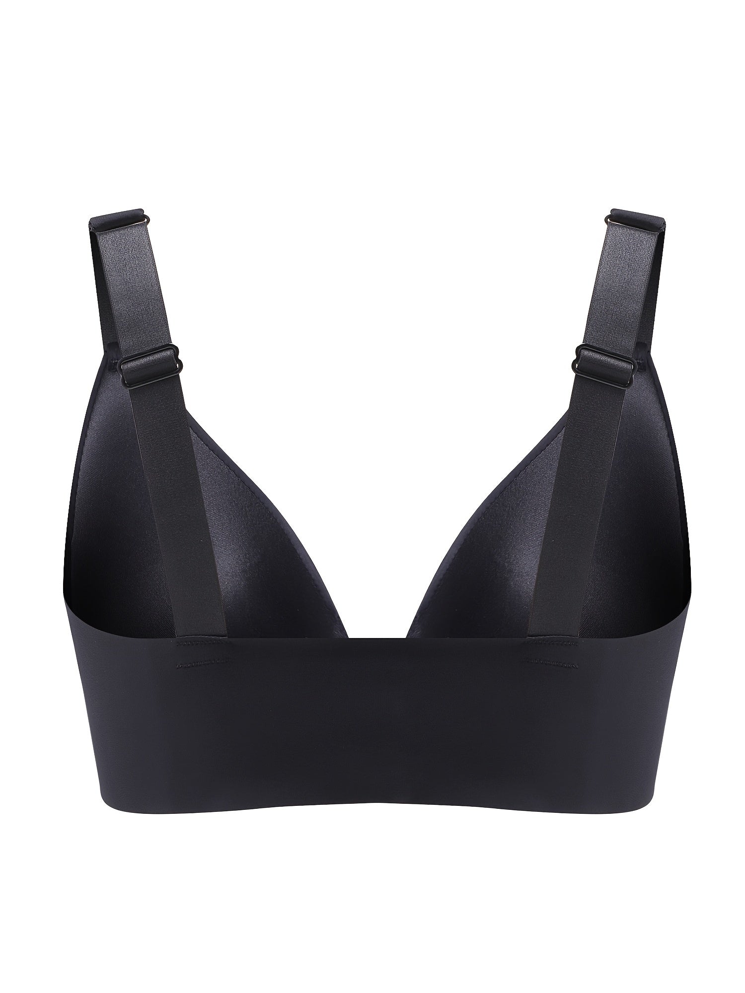 Solid Comfort Bra Plus Size Front Closure Wide Strap Bralette