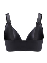 Solid Comfort Bra Plus Size Front Closure Wide Strap Bralette