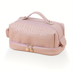 Checkered Pattern Makeup Bag Large Travel Comestic Bag Women's Toiletry Bag
