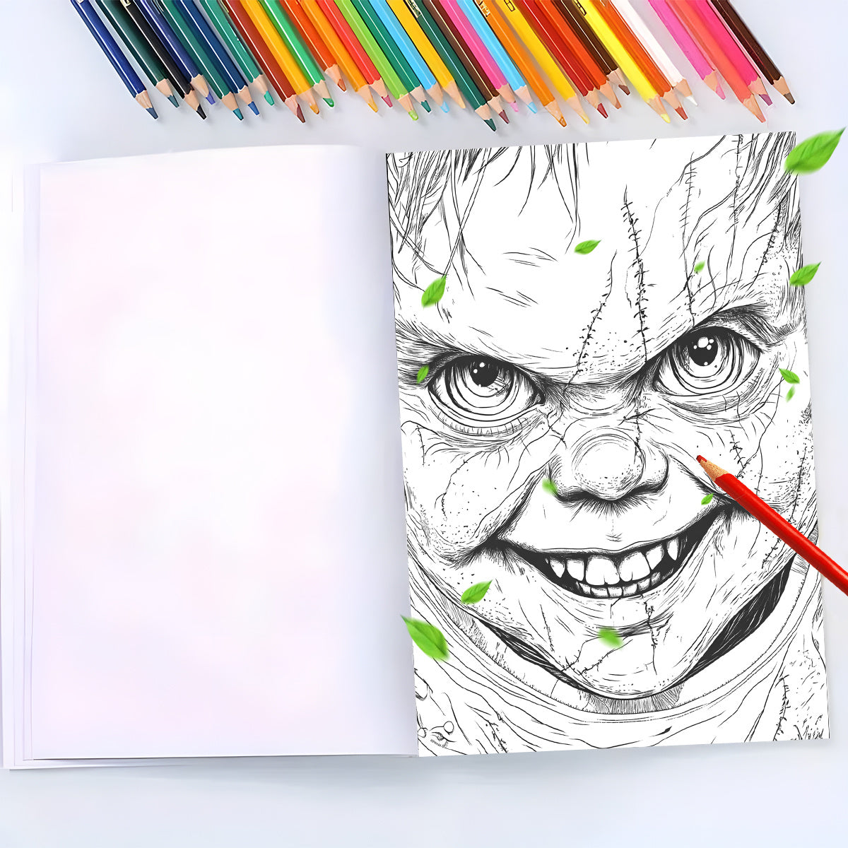 Deluxe Horror Coloring Book 22 Pages Watercolor Paper