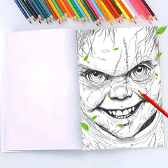 Deluxe Horror Coloring Book 22 Pages Watercolor Paper