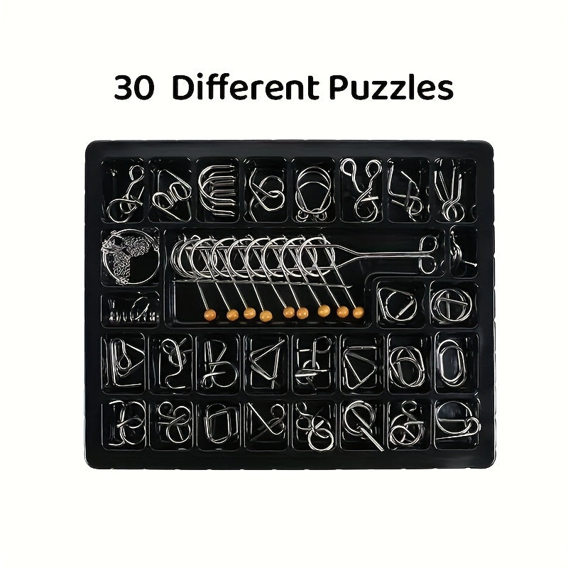 30pcs Puzzle Unlocking Tool Set Nine Link Chain Kongming Lock & Luban's Locks Ad