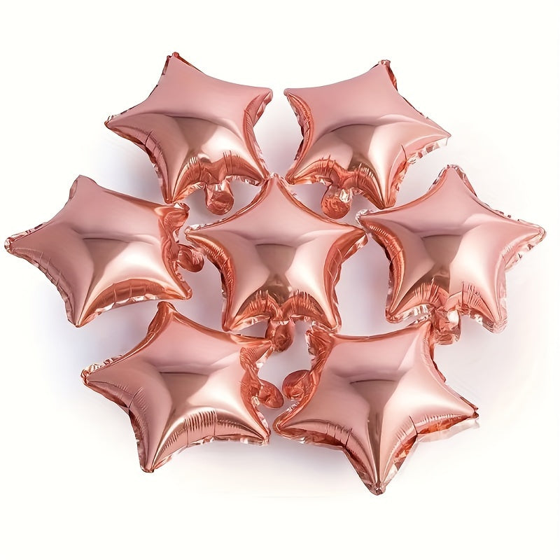 8pcs Golden Star Shaped Balloon & Foil Mylar Balloon Set