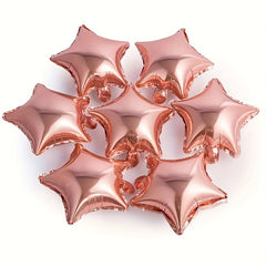 8pcs Golden Star Shaped Balloon & Foil Mylar Balloon Set