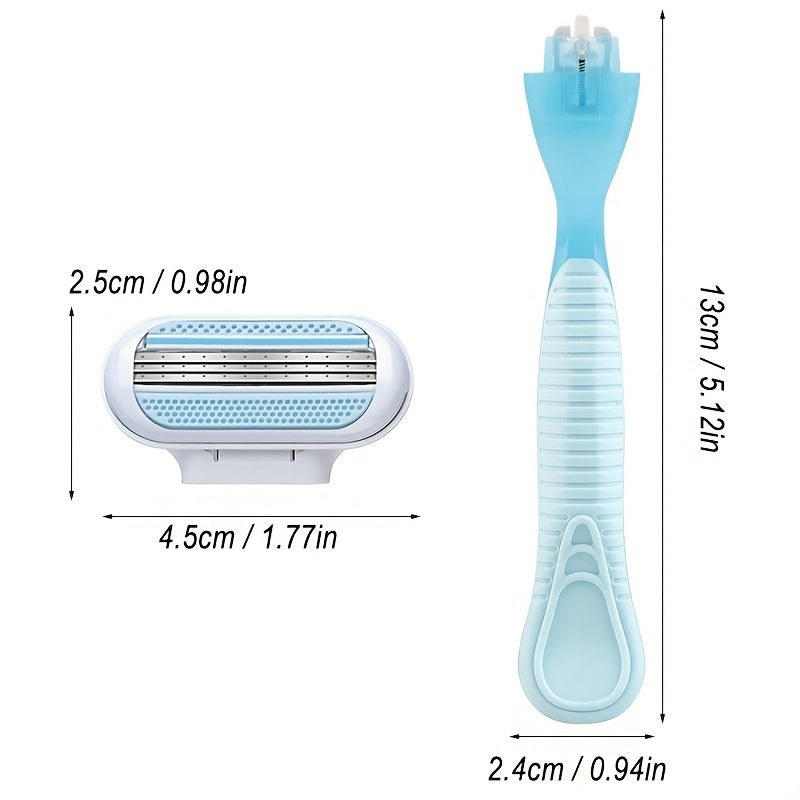 4 Women's Safety Razor with 3 Blade Fusion Blades for Smooth Shaving
