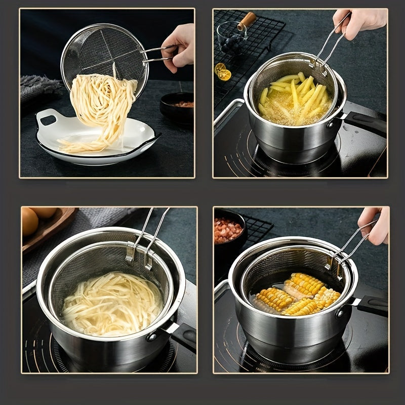 304 Stainless Steel Frying Basket Kitchen Steam Rinse Strain