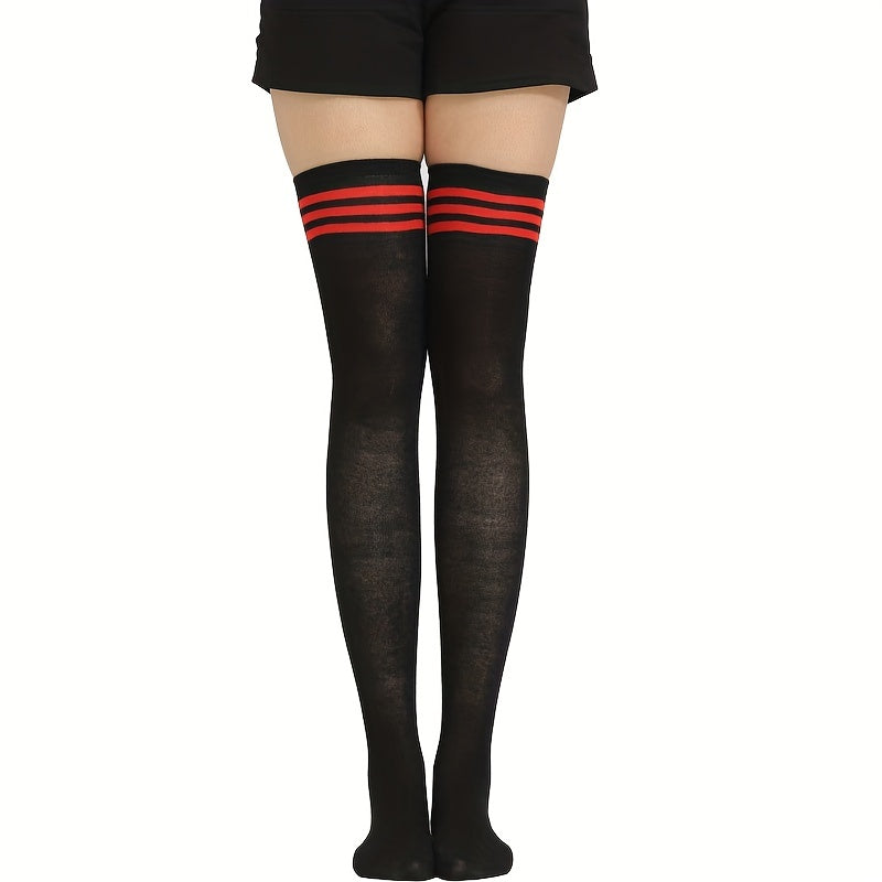 Striped Thigh High Socks Over The Knee Women's Stockings