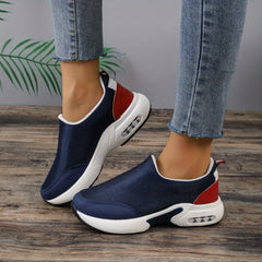 Women's Colorblock Chunky Sneakers Slip On Air Cushion Shoes