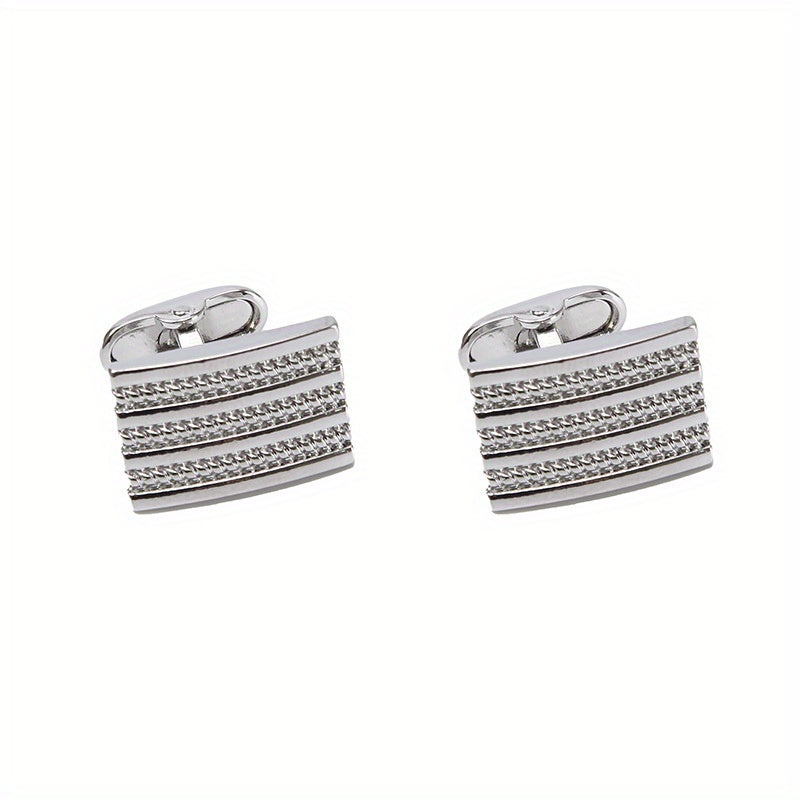 Striped Men's Cufflinks French Business Shirt Sleeve Studs