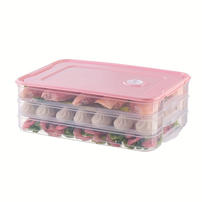 3-Layer Dumpling Fresh-keeping Box - Large Capacity Refrigerator Storage