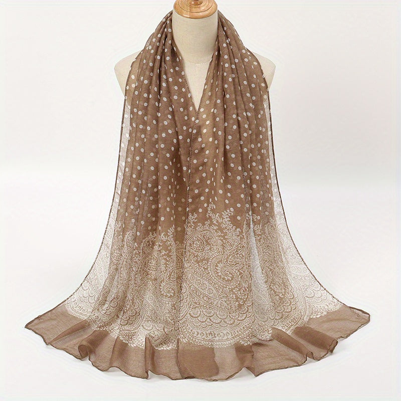 Polka Dot Paisley Print Scarves Casual Windproof Shawl